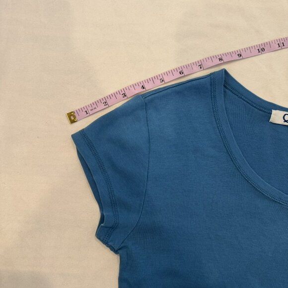 3/$30 📦 Vintage/Y2k Women's Baby Tee Blue Size Medium 100% Cotton Short Sleeve - Picture 6 of 8